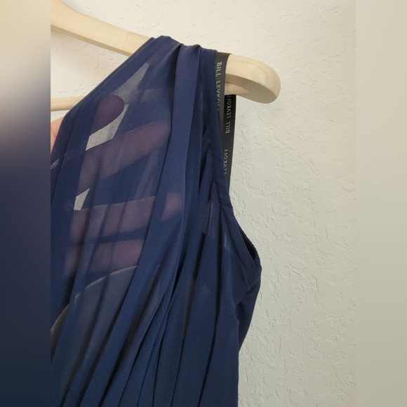 Bill Levkoff Blue One Shoulder Dress Size 6 - Picture 8 of 13